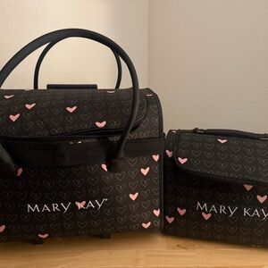Mary Kay Black and Pink Heart Cosmetic Bags